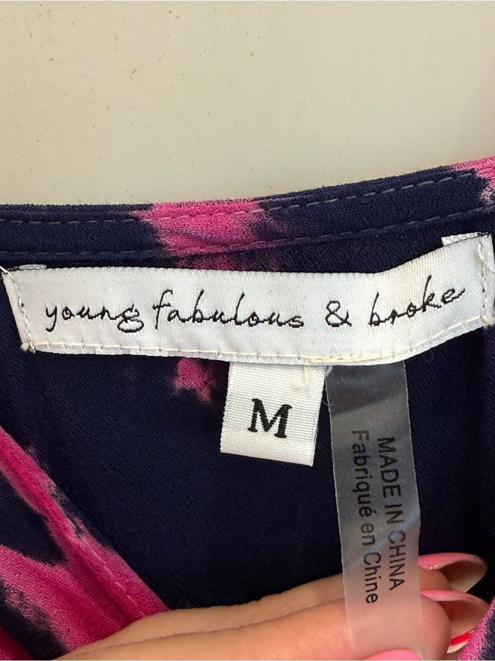 Young Fabulous & Broke Navy and Hot Pink Tie-Dye Maxi Dress - Picture 4 of 6